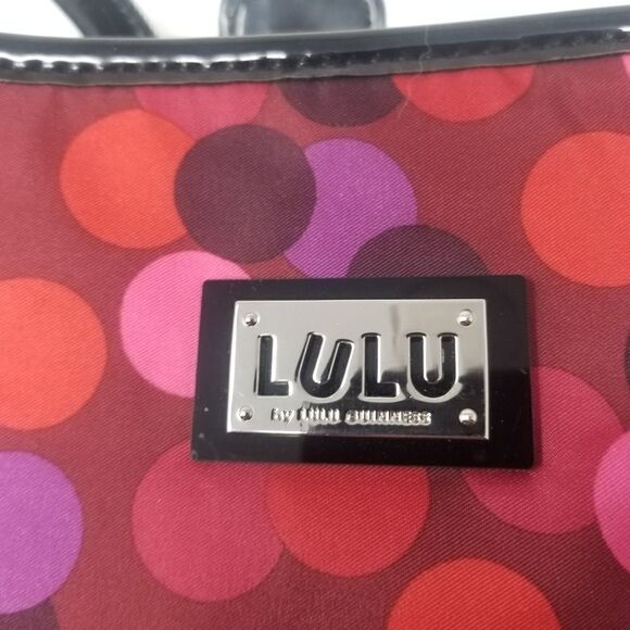 Beautiful three piece nylon LULU BY LILU GUINNESS TOTE BAG. PURPLE PINK. - Picture 15 of 16